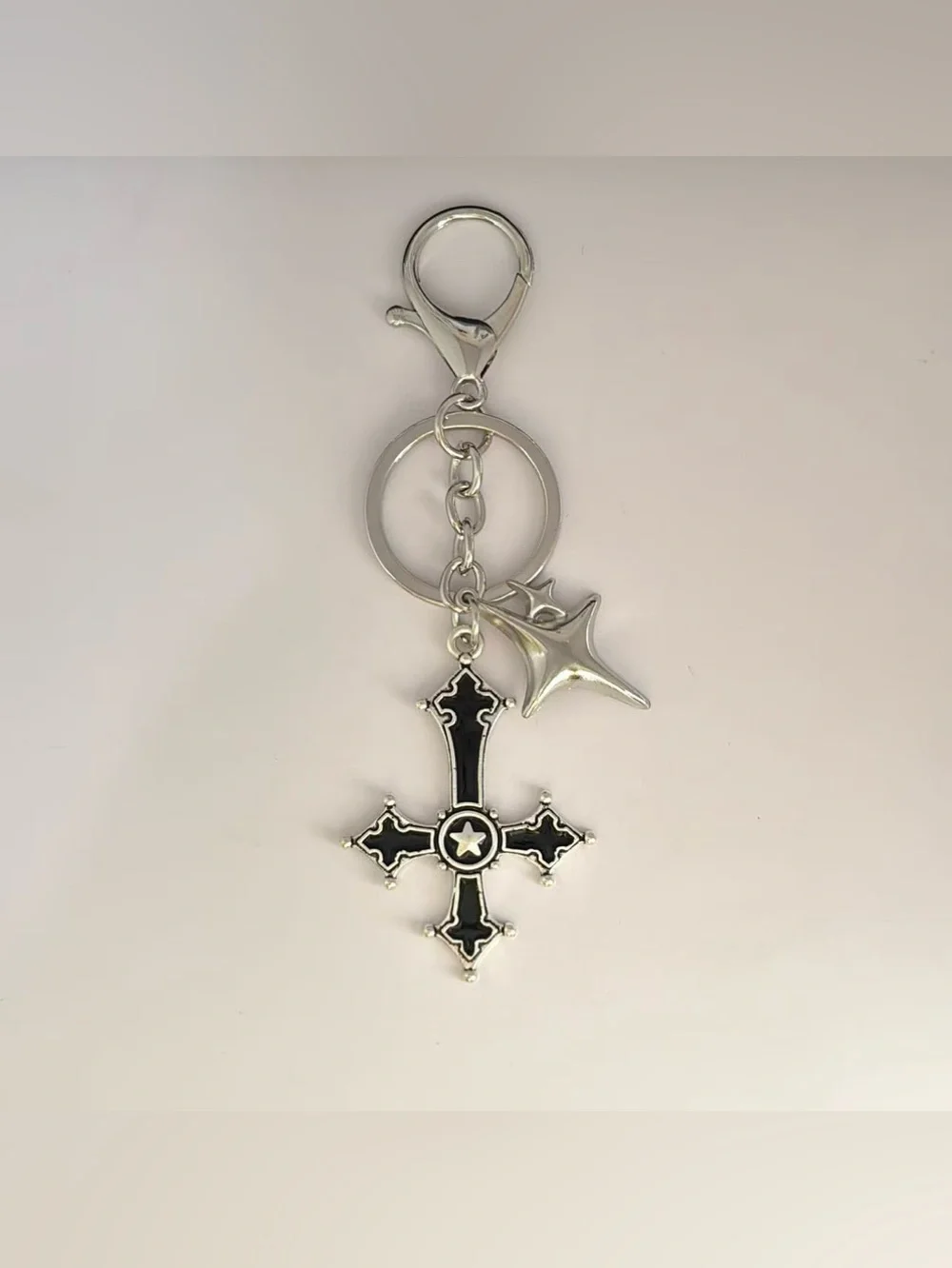 Cross Star Keychain Charm for Men Women Car Keychain Key Ring Bag Charm